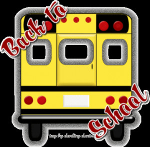 Yellow school bus glittering graphic
