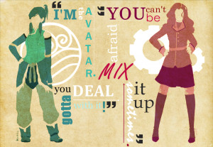 Korra and Asami quote art thingie by lucastea