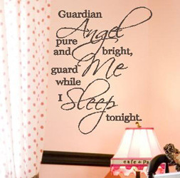... quote a precious prayer for baby our guardian angel nursery wall quote