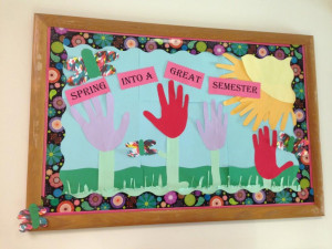 Spring Into A Great Semester Bulletin Board Idea