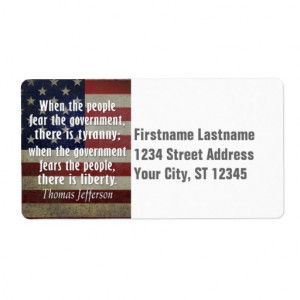 Thomas Jefferson Quote on Liberty and Tyranny Labels