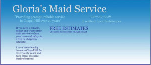 ... Service 919-542-5336 House Cleaning Estimate Quote Chapel Hill NC