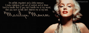 Marilyn Monroe Im Selfish Quote Facebook Cover Layout