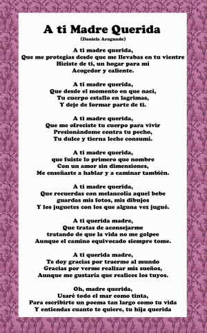 Mothers day poems in spanish