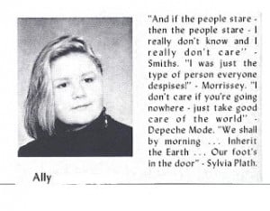 My yearbook picture and quote was my name tag, ha ha!