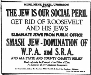 Anti-Semitic anti-Roosevelt handbill issued by the American White ...