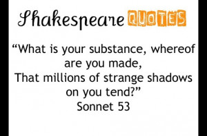 ... , That millions of strange shadows on you tend? - William Shakespeare