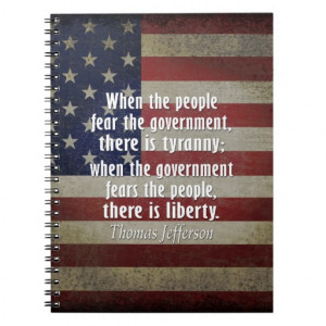 Thomas Jefferson Quote on Liberty and Tyranny Spiral Notebooks