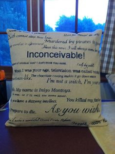 Princess Bride movie quote pillow by CraftEncounters on Etsy More