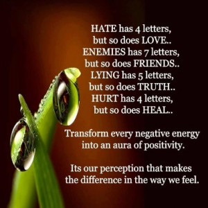 transforming negativity into positivity