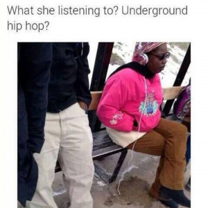 Headphone lady in busstop
