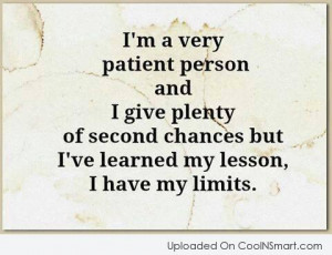 Forgiveness Quote: I’m a very patient person and I...