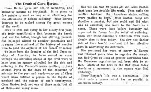... 1912 clara barton obituary Newspaper Obituaries Indiana Death Notices