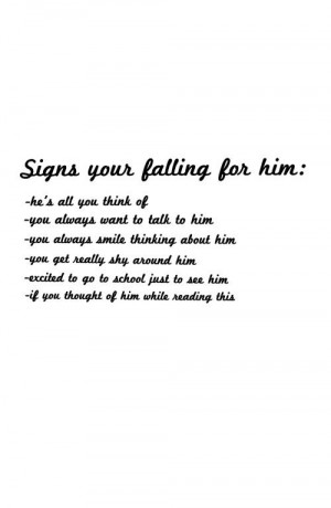 Signs your falling for him. #love