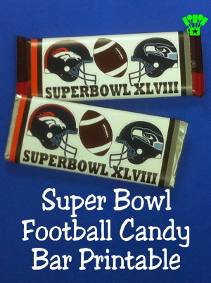 Super Bowl Football Candy Bar Printable