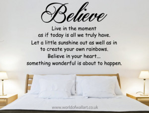 Believe In Your Heart Wall Quote Sticker