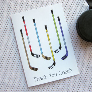 Card - Thank You Coach Card - Hockey Sticks - Thank your hockey coach ...