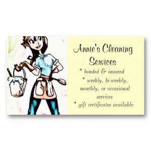 Cleaning services lady business card