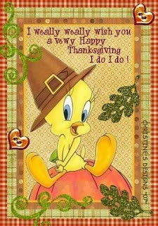 Tweety Thanksgiving Cards, Cute Thanksgiving Tweety Wishes