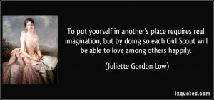 ... Girl Scout will be able to love among others happily. - Juliette