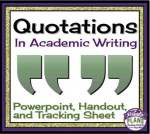QUOTATIONS IN ACADEMIC WRITING: Essay Resources (Powerpoint & Handouts ...