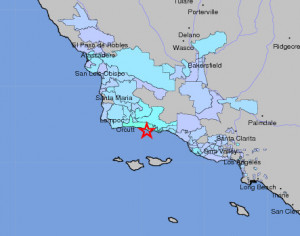 quake was felt over parts of Southern and Central California USGS