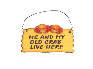 Wooden Me And My Crab Live Here Beach Sign 8quot;