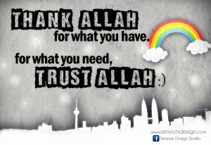 thank allah for what you have