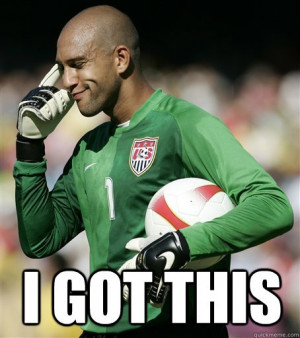Tim Howard keepin' it cool. (Goalkeeper for English club Everton and ...