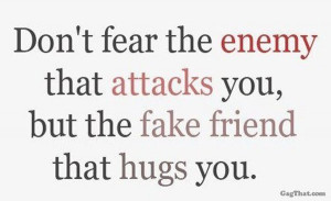 Fake friends are definitely far worse than an obvious enemy!