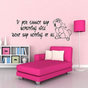 Walt Disney Thumper Bambi Quote Wall Sticker Childrens Bedroom Design ...