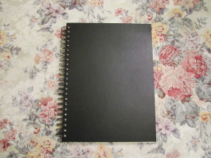 Black sketch book aka Thinspo Journal. I don't know what I want to put ...