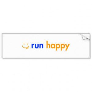 run-happy-smile-orange-blue.png bumper sticker