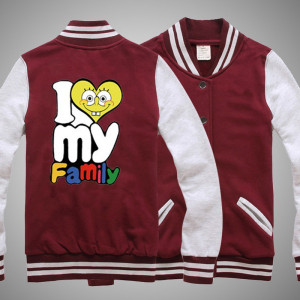 Despicable me I LOVE MY FAMILY baseball sweatershirt detail :