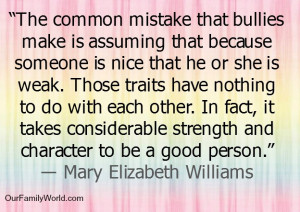 Common mistake bullies make someone is nice