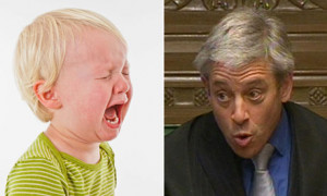 screaming toddler and Commons speaker John Bercow. (Bercow is on the ...