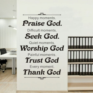 ... Quote Sign Christian Praise God DIY Art Sticker Home Wall Decor(China