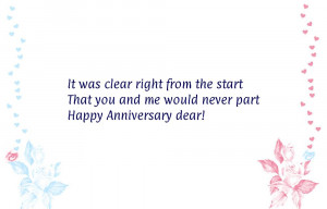 It was clear right from the start That you and me would never ...