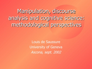 Manipulation, discourse and cognitive science: preliminary hypotheses