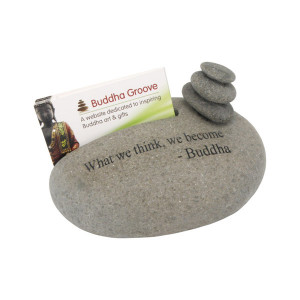 ... business card holder, depicts Buddha Quote 