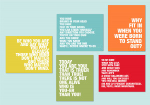 Dr. Seuss Quotes - Set of five prints for modern nursery or playroom ...