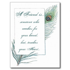 Friendship Love Quote Inspirational Peacock Postcard