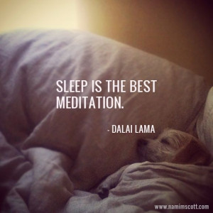 Sleep is the best meditation.