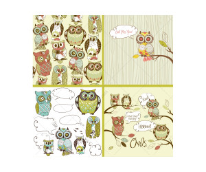 ... / Vector packs > Cartoon / Funny / Crazy > 24 Cute owls vector pack