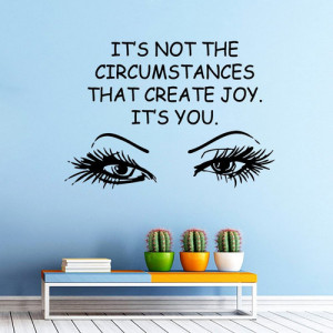 large Quote Woman Girl Eyes Joy Fashion Wall Decal Vinyl by CozyDecal