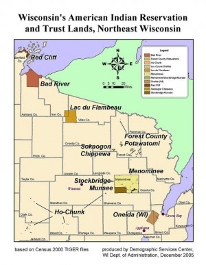 wisconsin indian tribes map