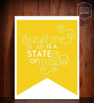 Sunshine is a state of mind printable by poppy loves to groove