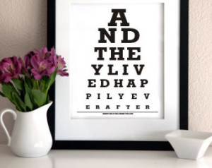 ... Quote Wall Quote (And they lived Happily ever After) Print