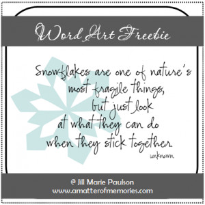 WORD ART: Snowflakes Quote Word Art Freebie