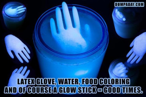 Glowing Hand floating in water